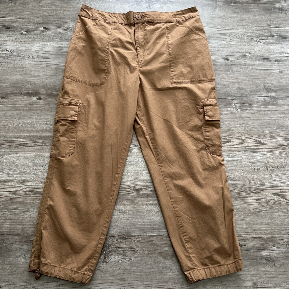 Sanctuary Cargo Jogger Pants‎ Womens XXL Brown Poplin Parachute Hem